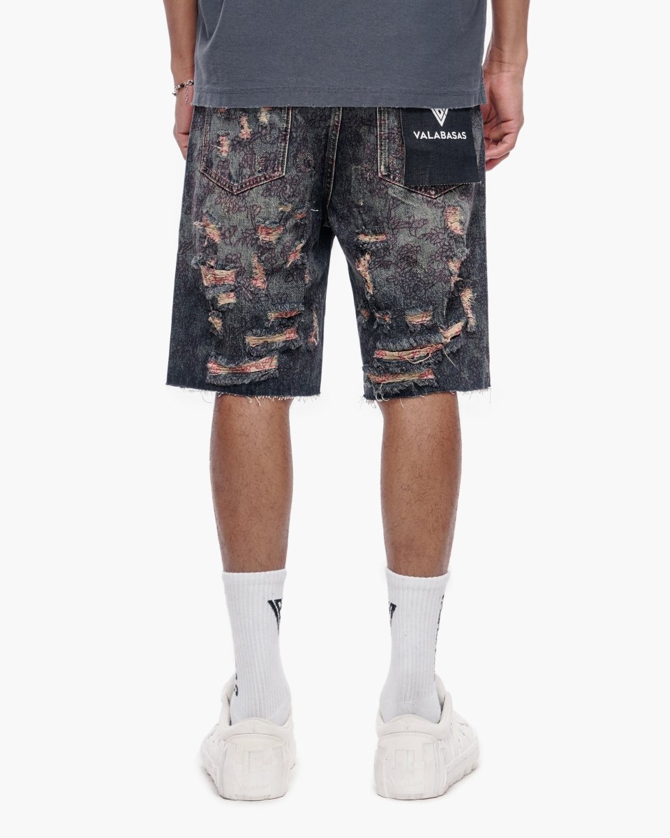Valabasas - Path Denim Shorts - Path - Dark Blue Vintage Blue