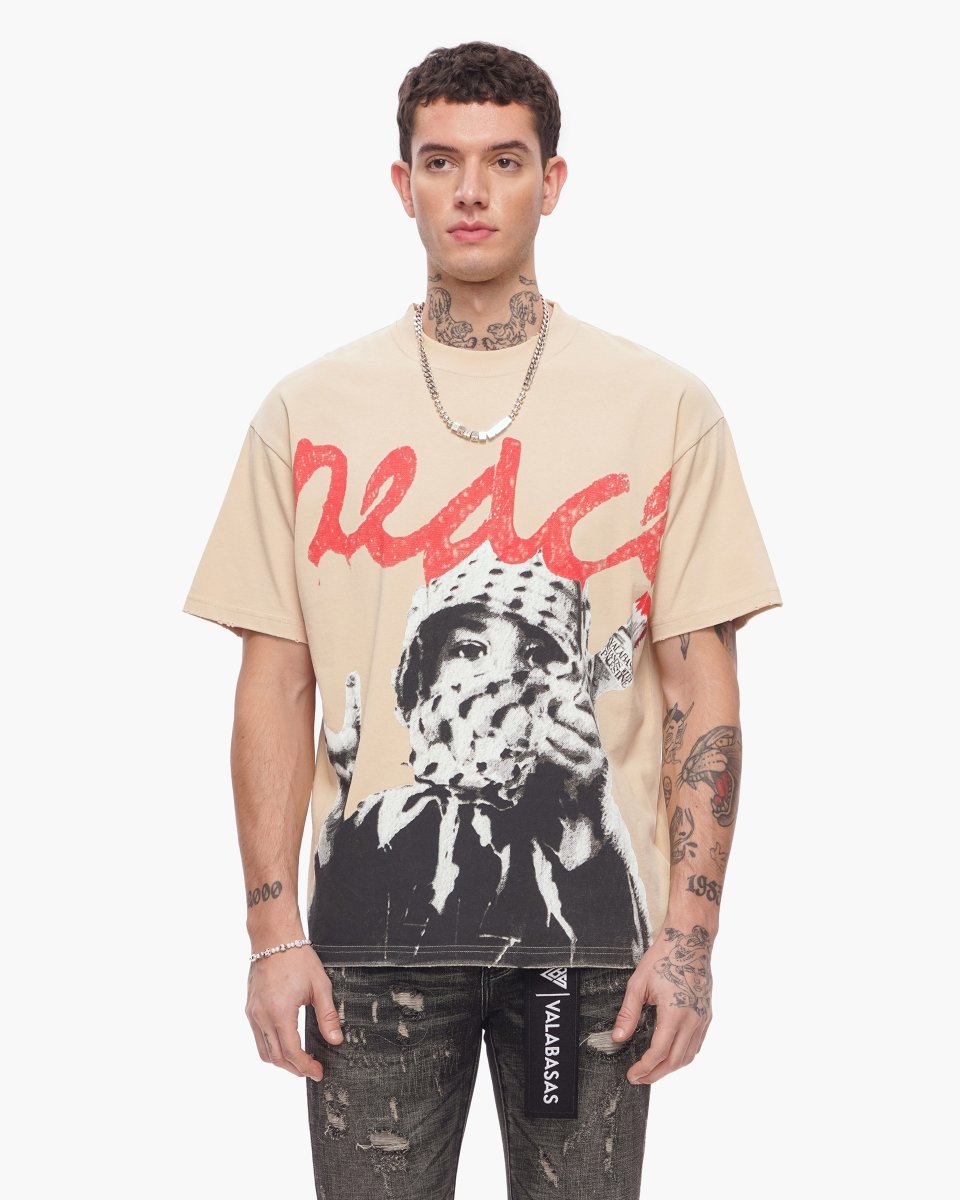 Valabasas - Peace/purge Tee - Peace/purge - Beige