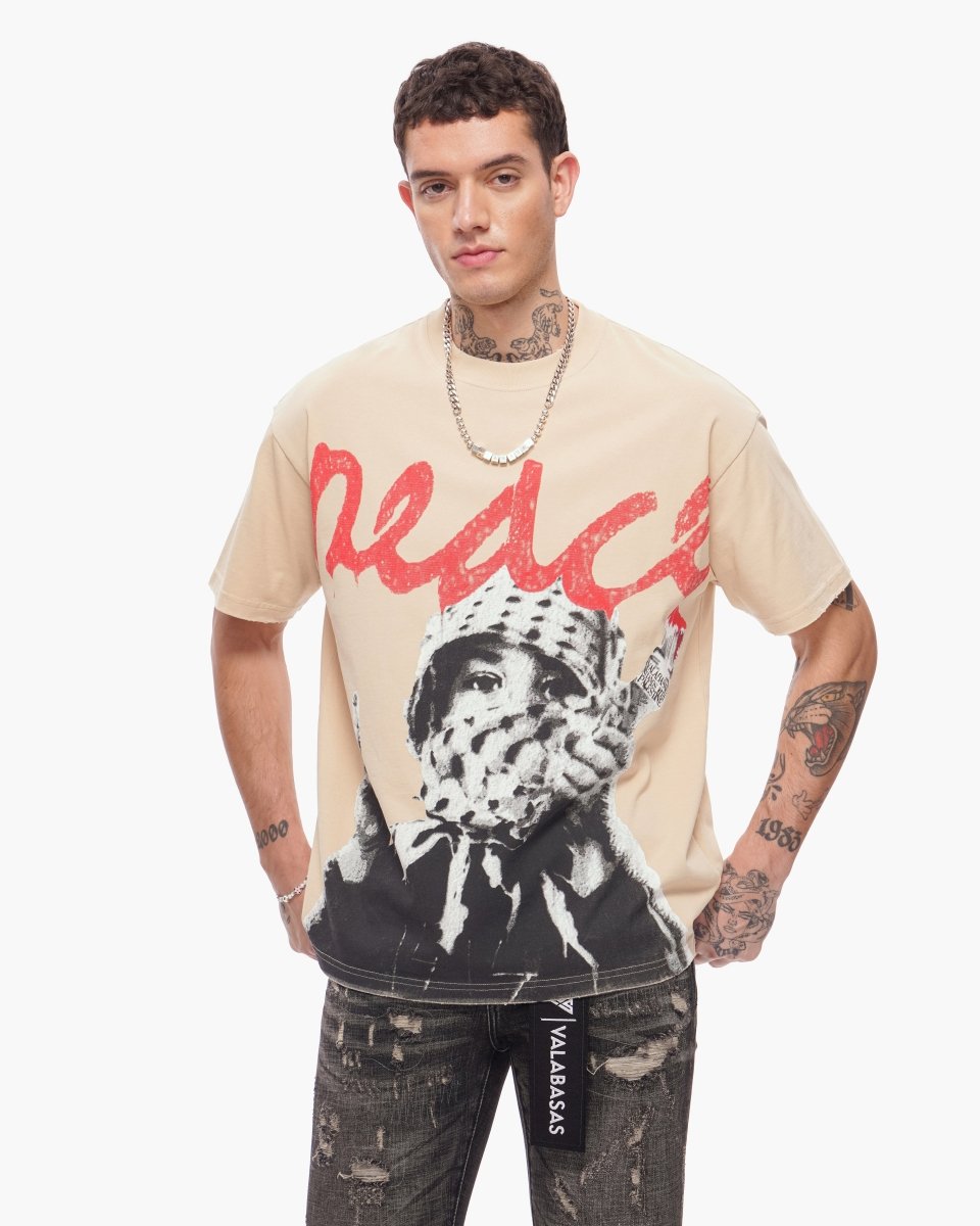 Valabasas - Peace/purge Tee - Peace/purge - Beige