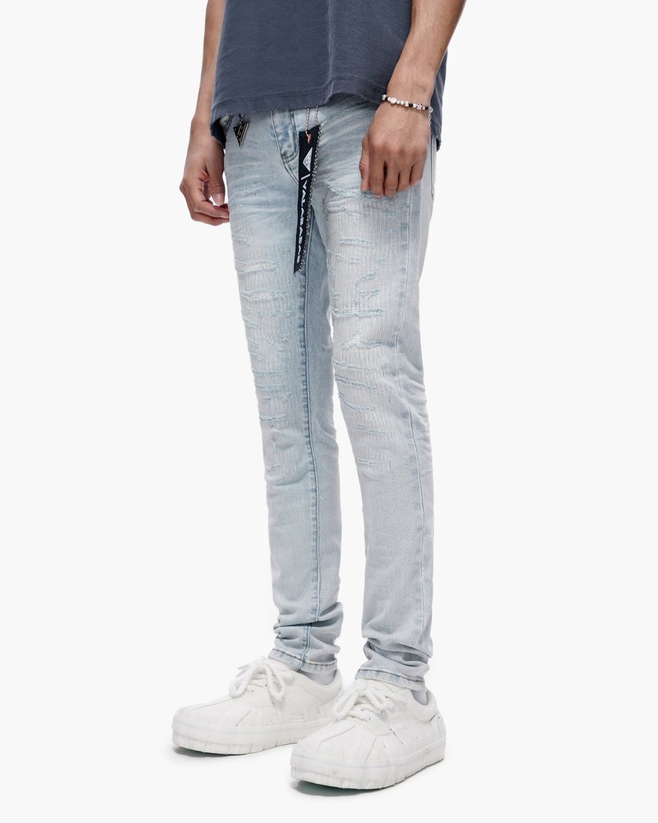 Valabasas - Repair Skinny Denim - Repair - Light Blue Wash