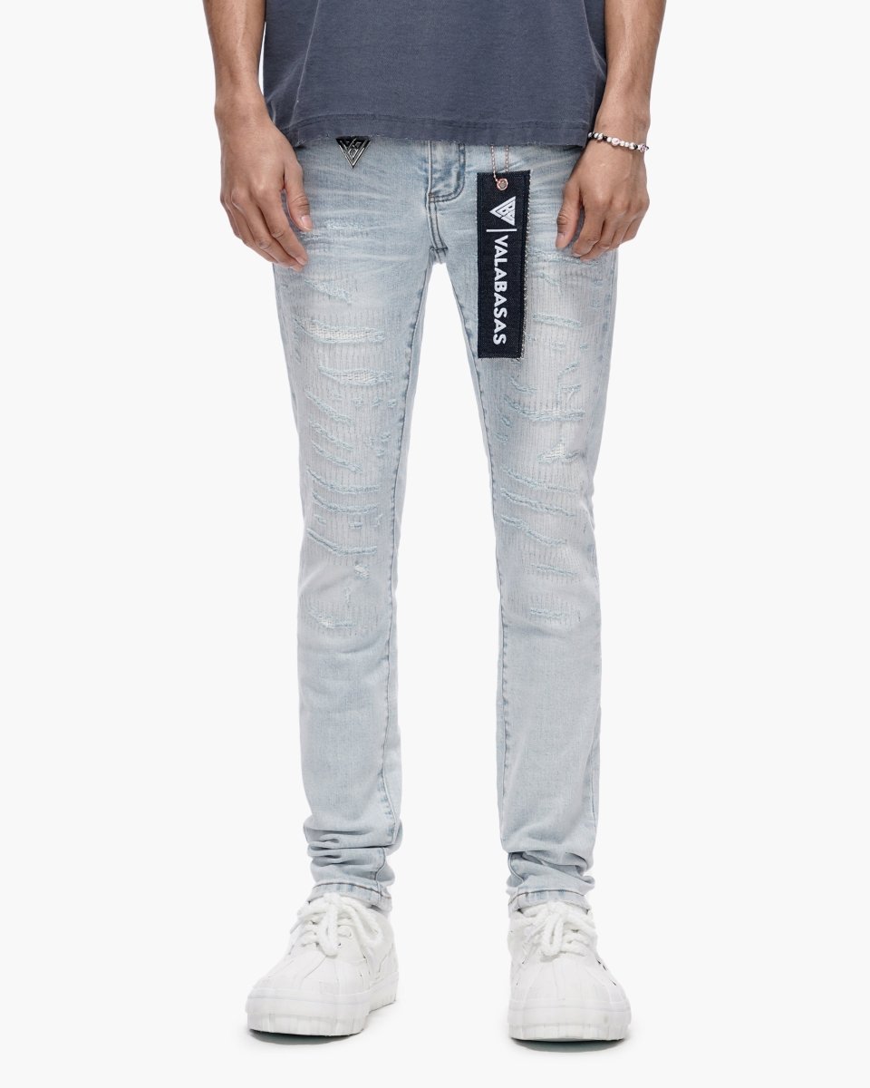 Valabasas - Repair Skinny Denim - Repair - Light Blue Wash