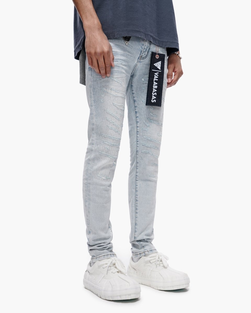 Valabasas - Repair Skinny Denim - Repair - Light Blue Wash