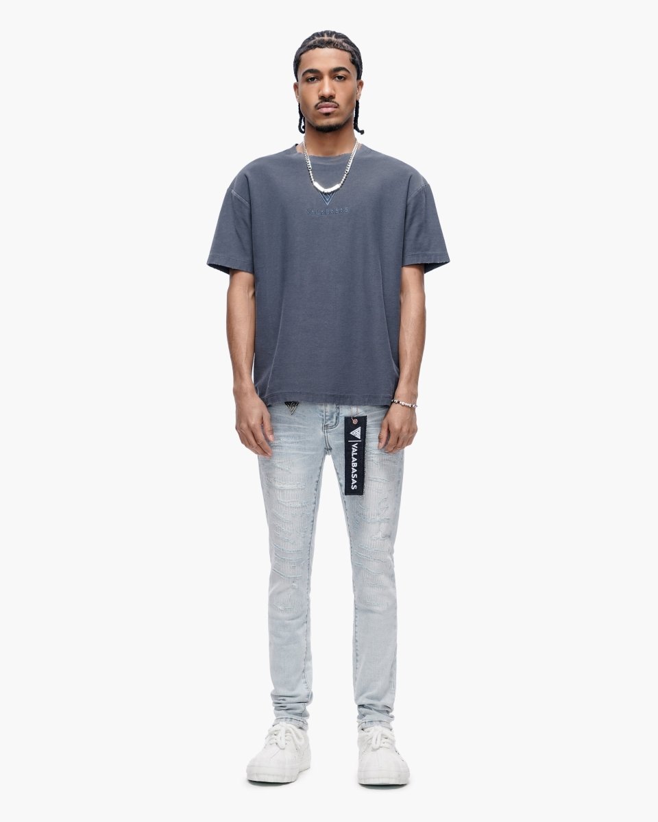 Valabasas - Repair Skinny Denim - Repair - Light Blue Wash