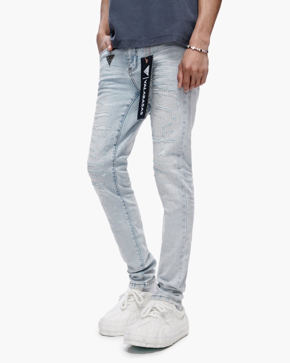 Valabasas - Repair Skinny Denim - Repair - Light Blue Wash