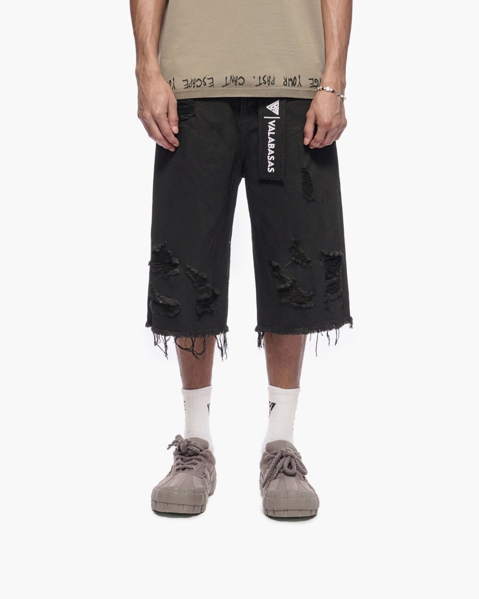 Valabasas - Snapped Black Washed Jorts - Black Washed