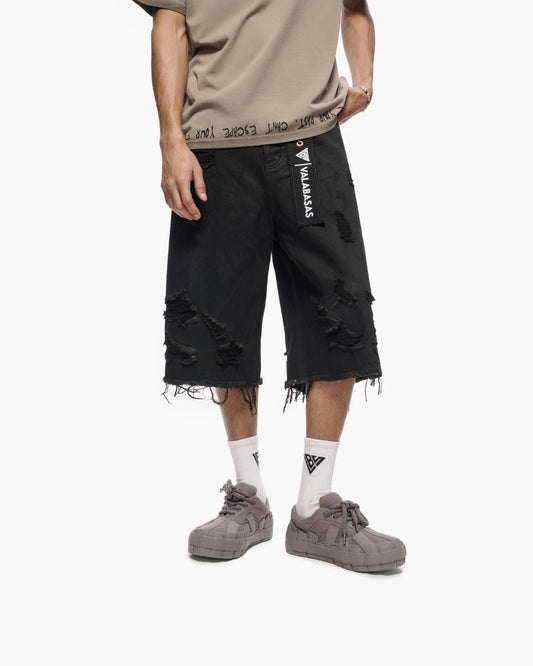 Valabasas - Snapped Black Washed Jorts - Black Washed