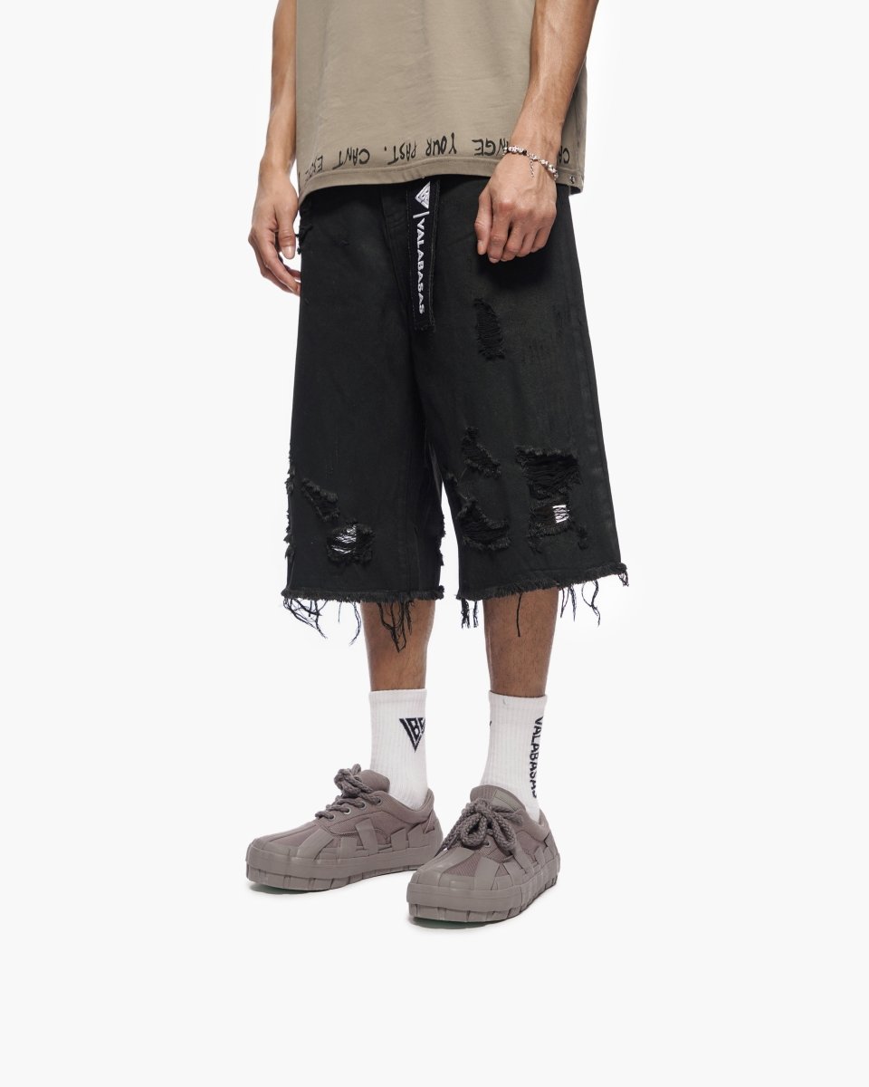 Valabasas - Snapped Black Washed Jorts - Black Washed