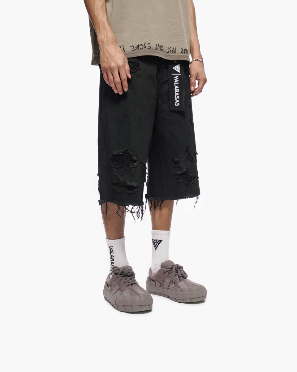 Valabasas - Snapped Black Washed Jorts - Black Washed