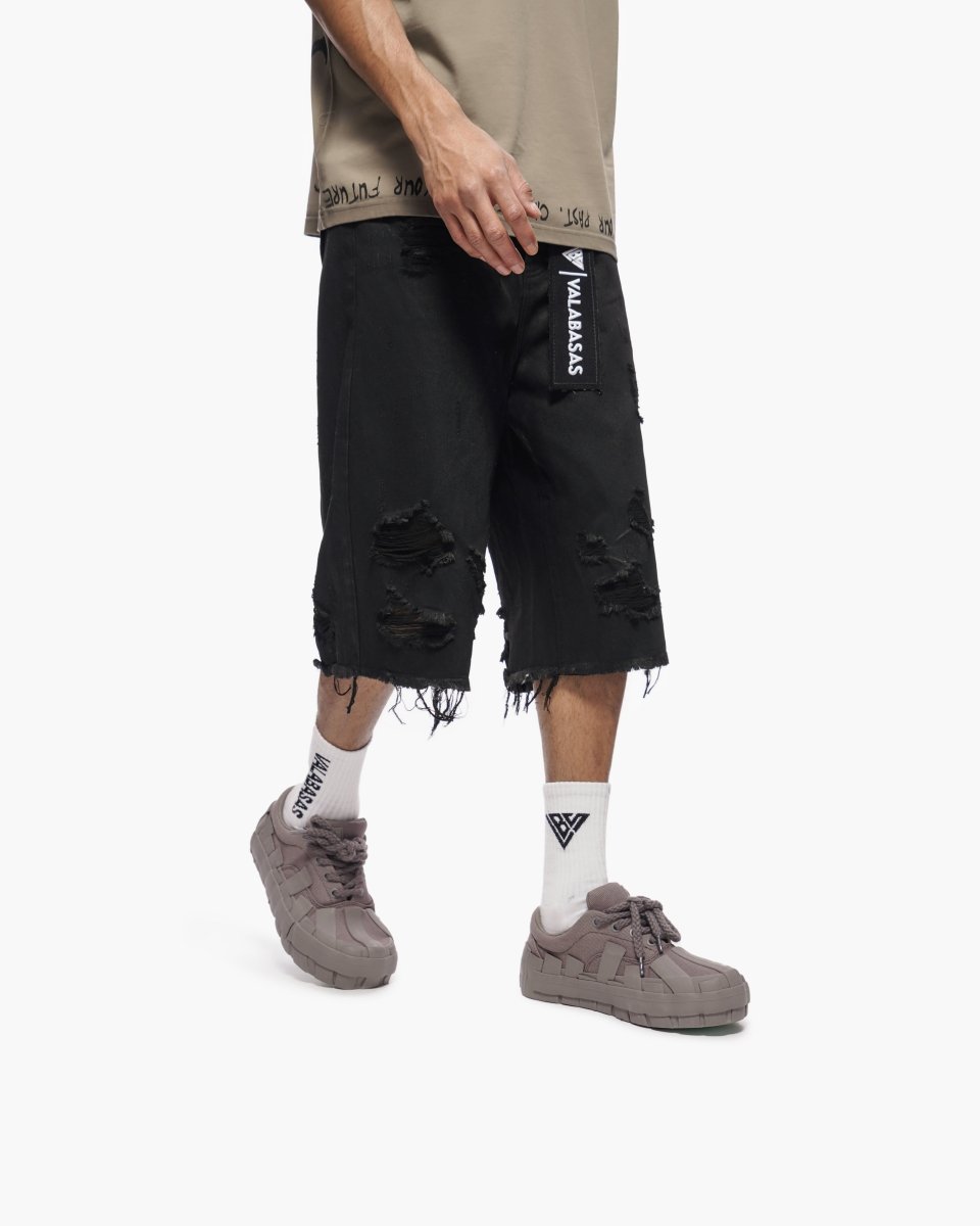 Valabasas - Snapped Black Washed Jorts - Black Washed