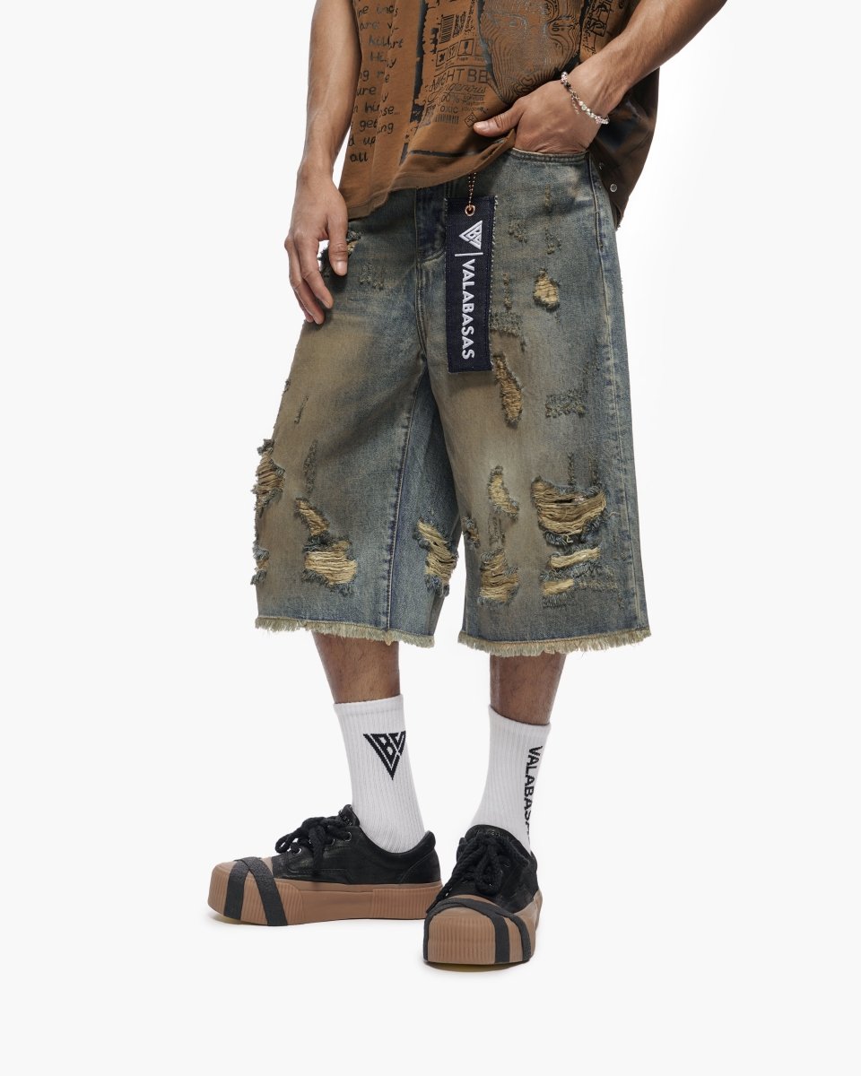 Valabasas - Snapped Dirty Vintage Blue Jorts - Dirty Vintage Blue