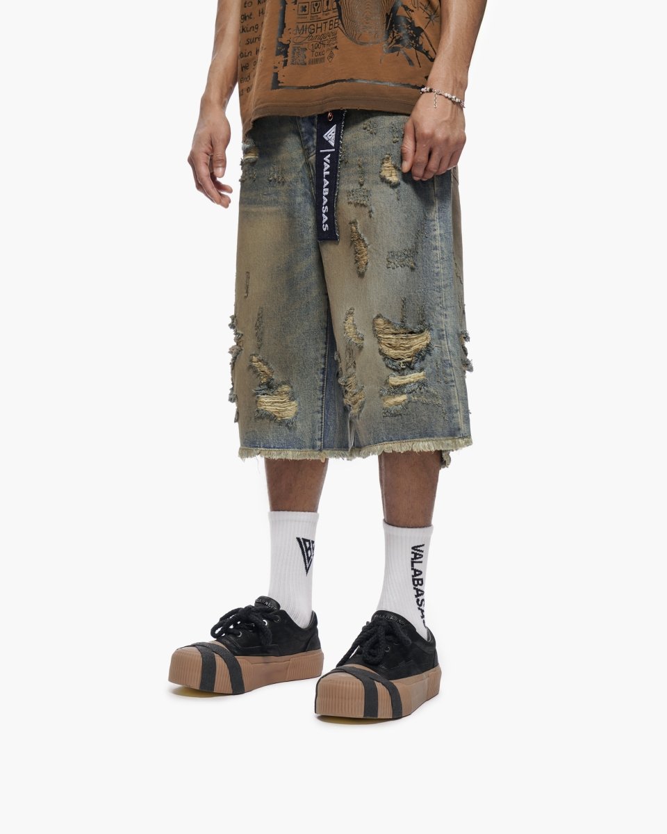 Valabasas - Snapped Dirty Vintage Blue Jorts - Dirty Vintage Blue