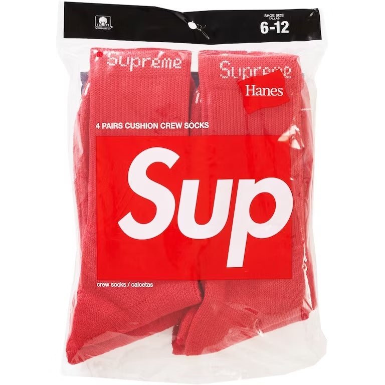 Supreme - Hanes Socks 4-Pack - Red — front view