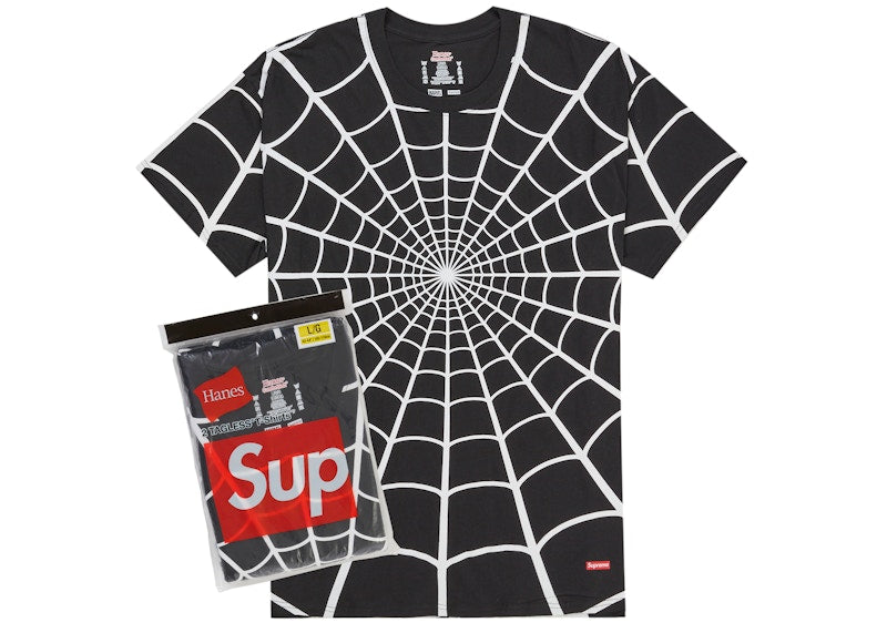Supreme x Hanes - Spider-Man Tagless Tees (2-Pack) - Black — front view