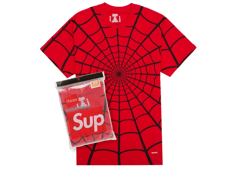 Supreme x Hanes - Spider-Man Tagless Tees (2-Pack) - Red — front view