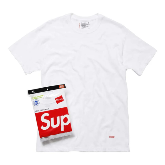 Supreme - Hanes Tagless Tees 3-Pack - White — front view