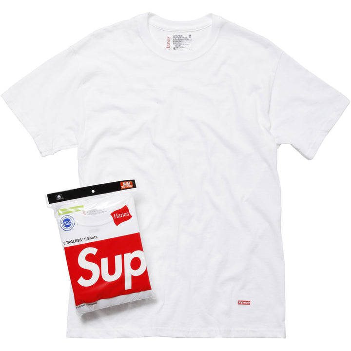 Supreme - Hanes Tagless Tees 3-Pack - White — front view