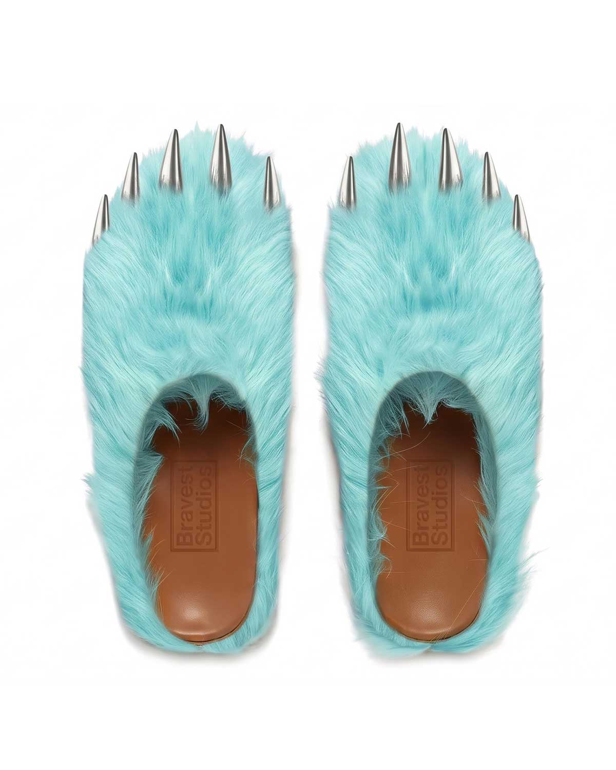 Bravest Studios Bear Claw Mules Teal - view 2