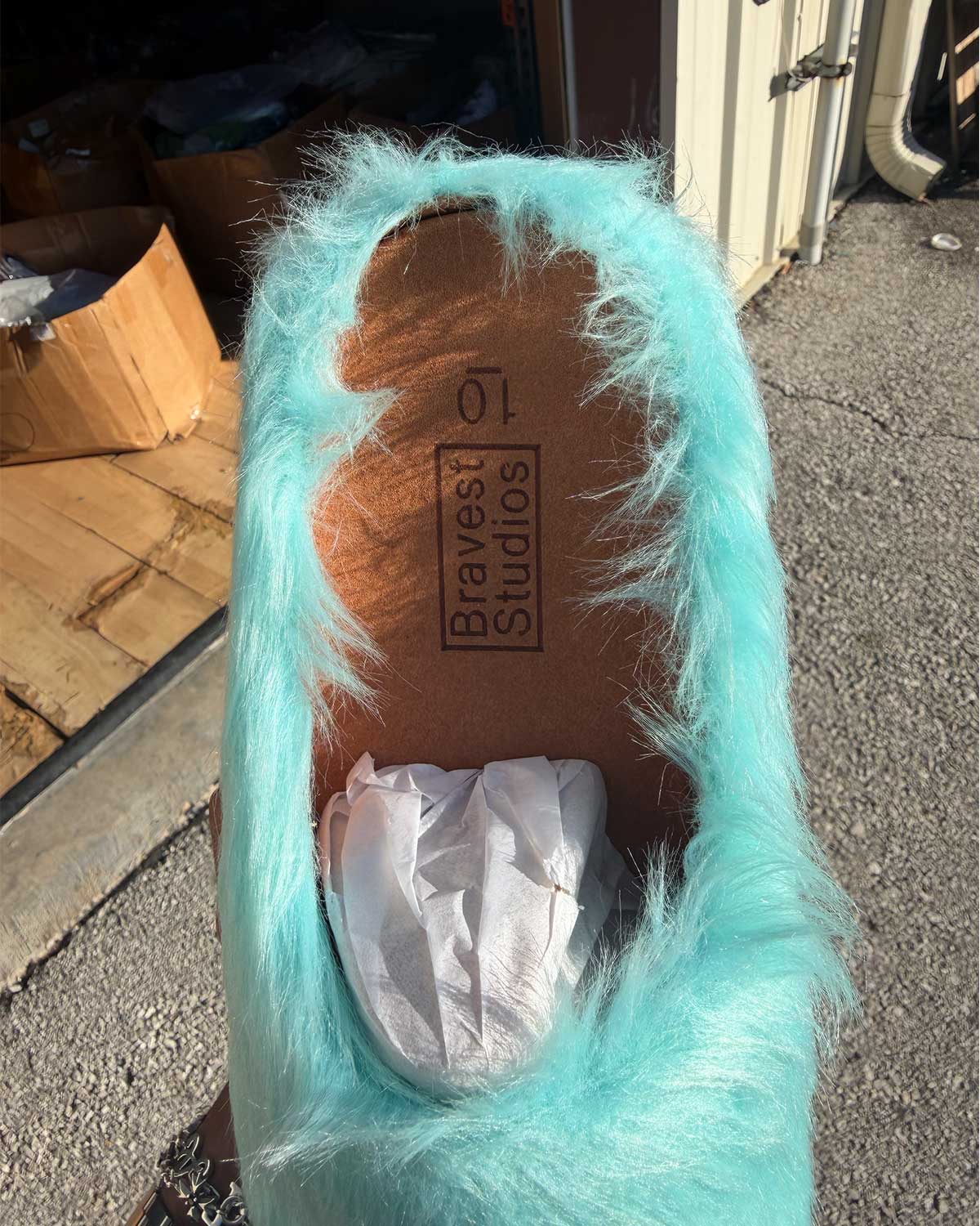 Bravest Studios Bear Claw Mules Teal - view 4