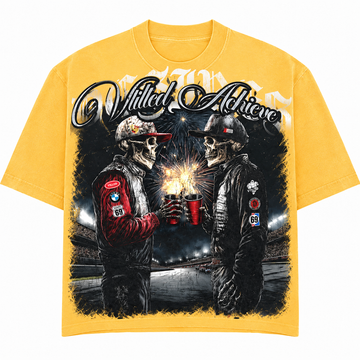 Vtilted - "Achieve" Tee - Yellow Wash — front view
