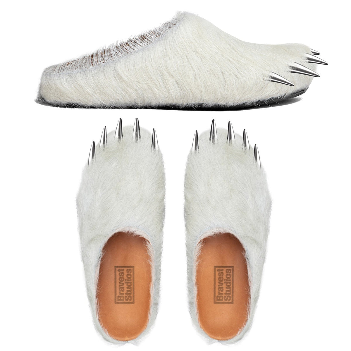 Bravest Studios - Bear Claw Mules - White — front view